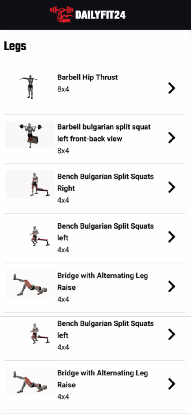 DailyFit24 app screen 2
